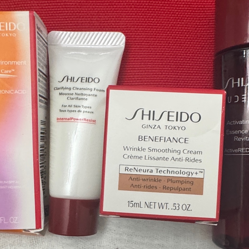 Shiseido Skincare Collection with Red and White Accents - Picture 3 of 5